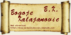 Bogoje Kalajanović vizit kartica